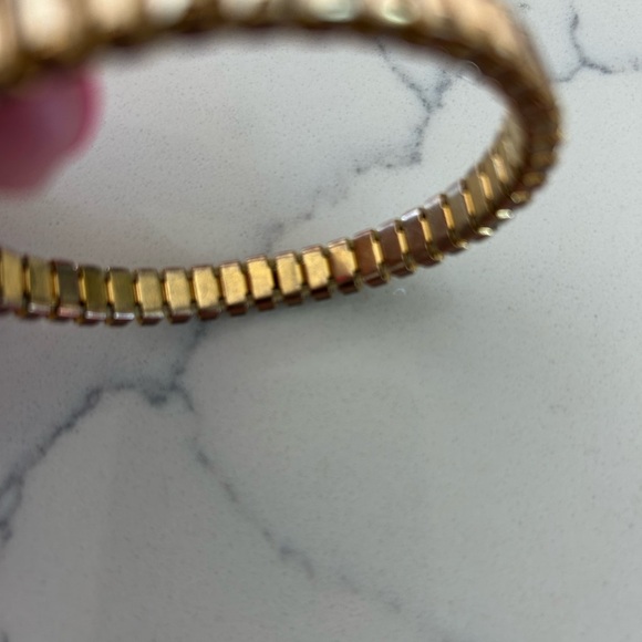 Swarovski Baguette Cut Lightning Stretch Gold-Tone Bracelet - Picture 5 of 6